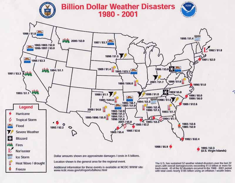 weather map symbols. Weather Disasters Map,