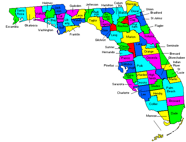 Map Of Florida Counties. map of Florida#39;s counties